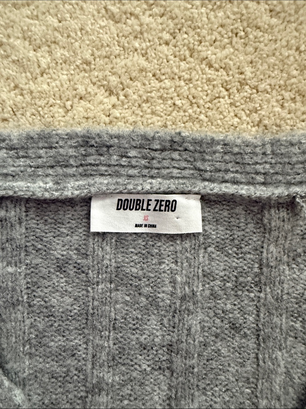 Double Zero Gray Cropped V-Neck Button Cardigan - Picture 2 of 5